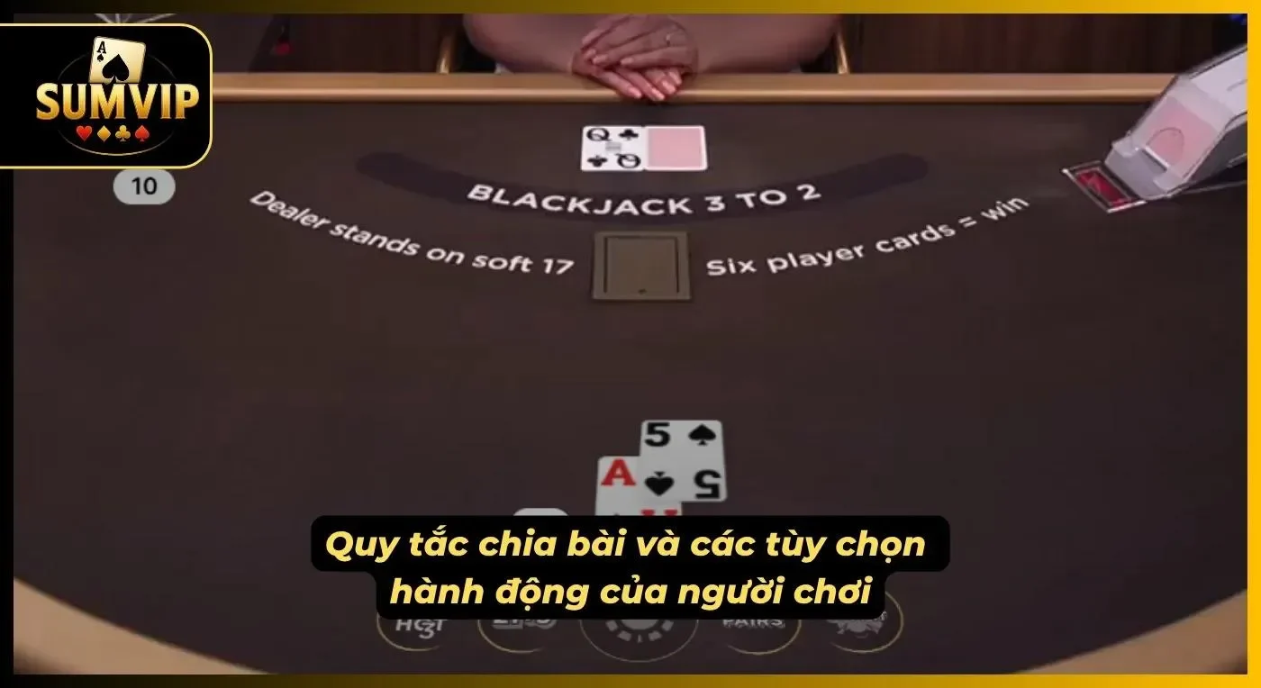 Quy tắc chia bài và các hành động trong một ván bài blackjack
