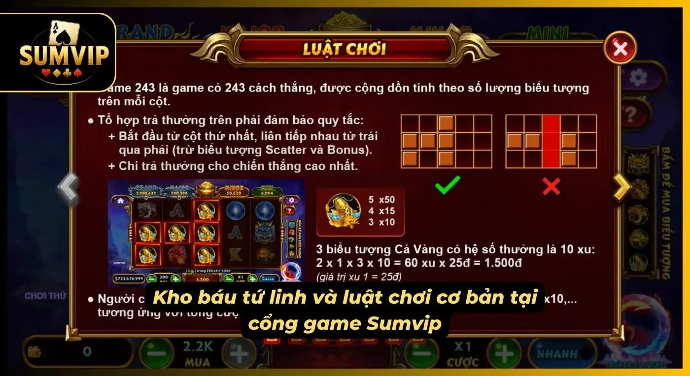 Sân chơi săn tìm kho báu của tứ linh và luật chơi cơ bản mà anh em cần nắm