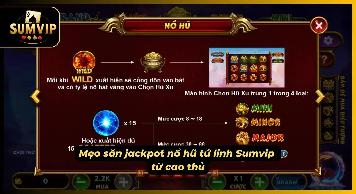 Mẹo săn jackpot tứ linh từ các cao thủ dày dặn kinh nghiệm cược