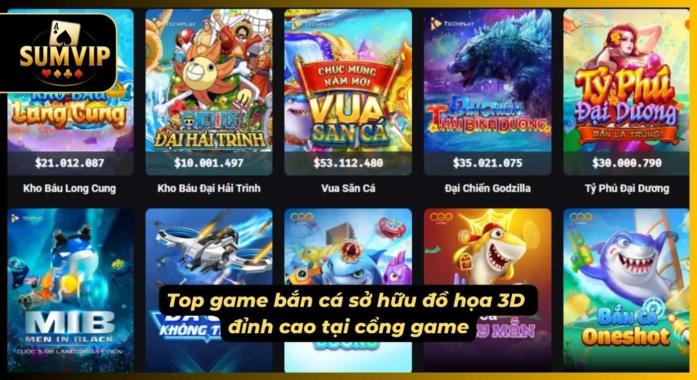 Loạt game bắn cá hấp dẫn với nền tảng đồ họa 3D