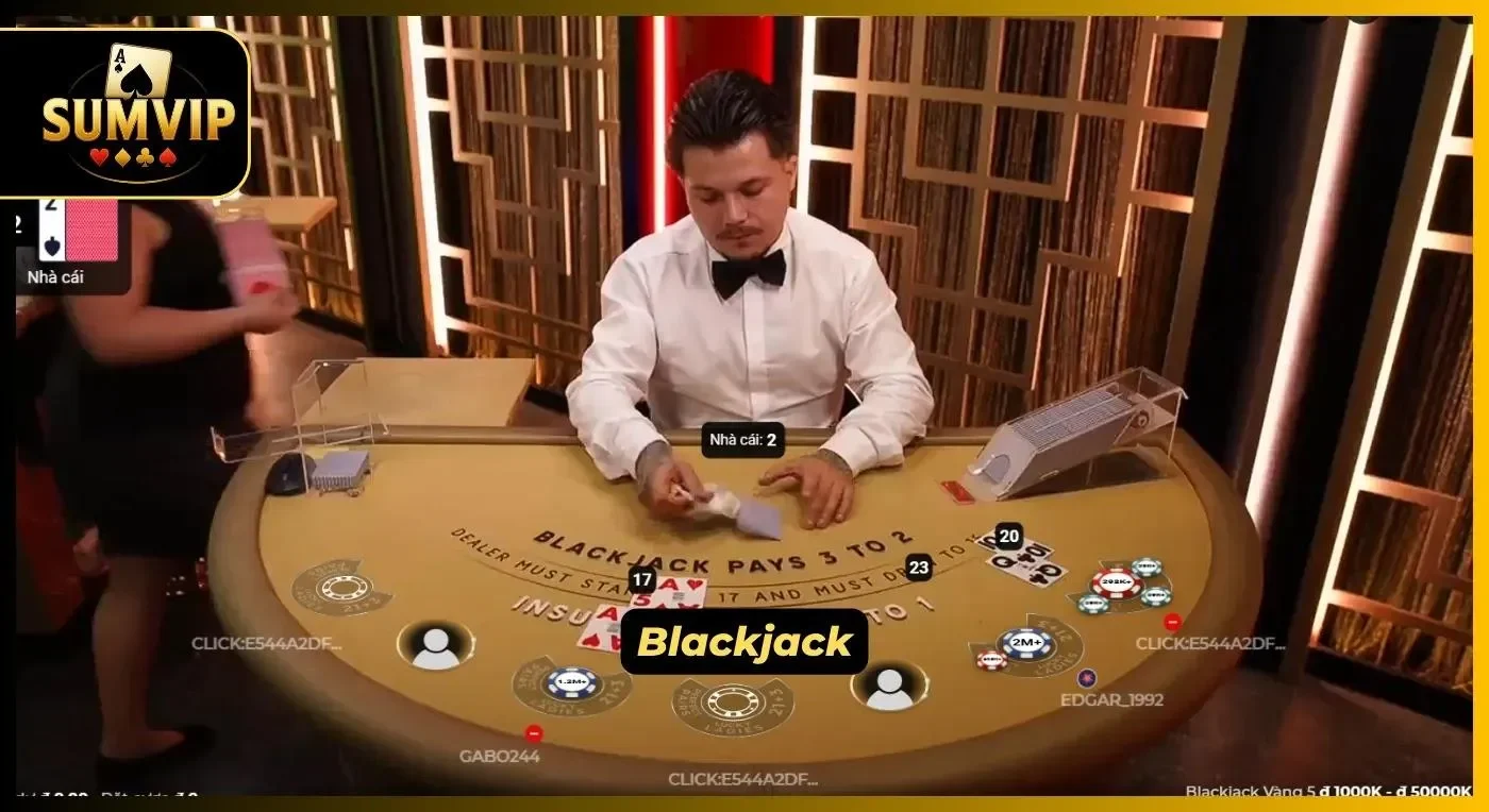 Sảnh blackjack trực tuyến so điểm cực kỳ kịch tính đang có mặt tại cổng game