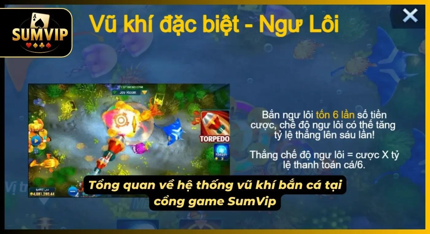 Giới thiệu tổng quan về sảnh bắn cá của cổng game và hệ thống vũ khí tại đây